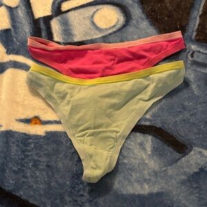 Pink and Light Blue Thong Panties